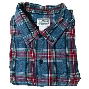 L.L.Bean Men's Flannel‎ Shirt L-Reg – Plaid Cotton, Traditional Fit, VGUC